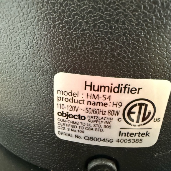 Objecto Mood H9 Tower Hybrid Humidifier
Model HM-54 (White) - Picture 9 of 13